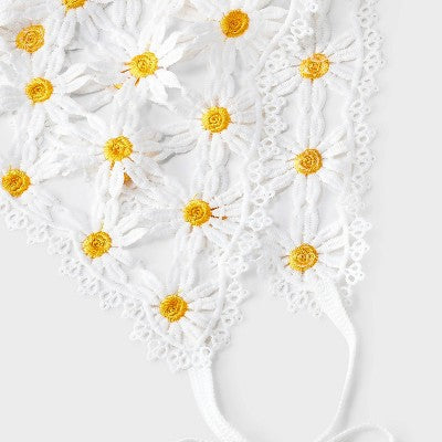 Daisy Knit Headscarf - Wild Fable™ White/Yellow