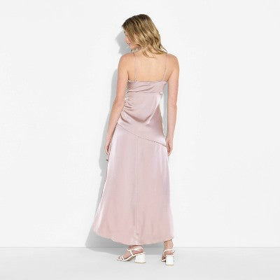 Women's Satin Asymmetrical Maxi A-Line Dress - Wild Fable™