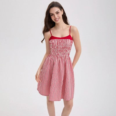 Women's Smocked Bodice Mini Cami Dress - Wild Fable™ Red Gingham