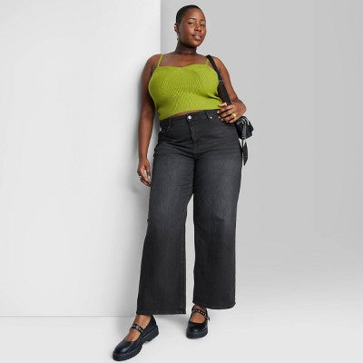 Women's Super-High Rise Wide Leg Baggy Jeans - Wild Fable™ Black Wash