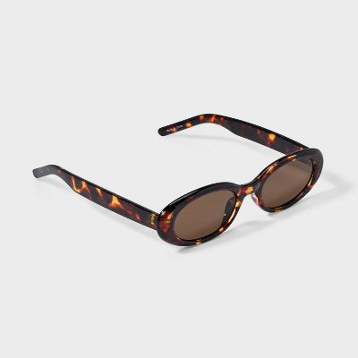 Women's Plastic Oval Sunglasses - Wild Fable™ Brown: Maximum UV Protection, Polycarbonate Lenses, Recycled Frame