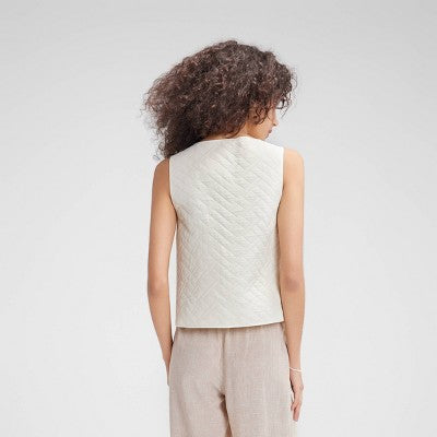 Women's Quilted Tie-Front Vest - Wild Fable™