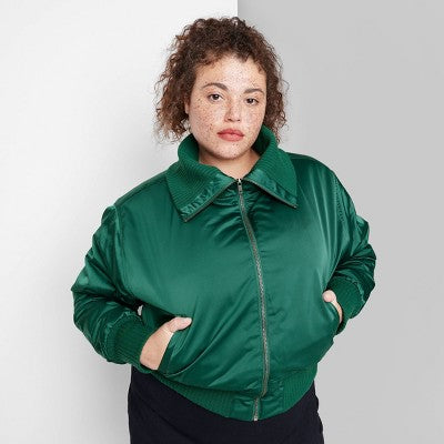 Women's Satin Bomber Jacket - Wild Fable™