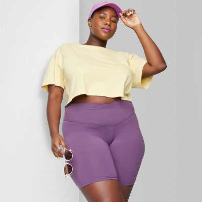 Women's High-Rise Polyester Bike Shorts - Wild Fable™
