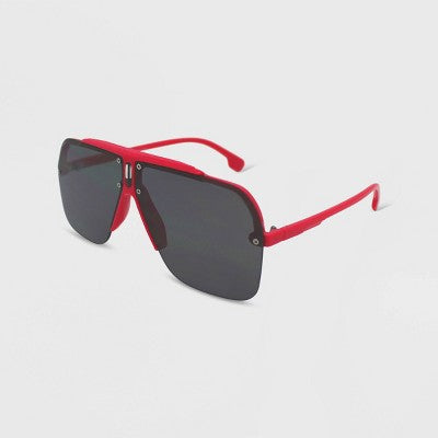 Women's Solid Plastic Semi Rimless Aviator Sunglasses - Wild Fable™ Pink