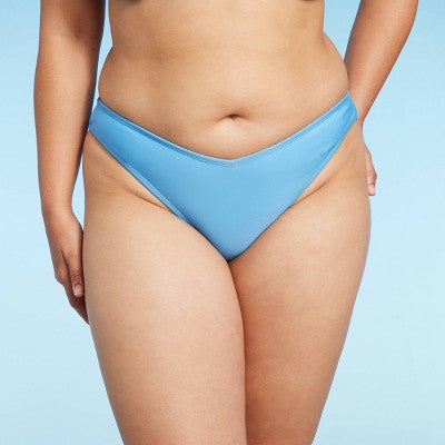 Women's V-Front High Leg Cheeky Bikini Bottom - Wild Fable™ Bright Blue