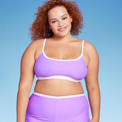 Women's Colorblock Square Neck Bralette Bikini Top - Wild Fable™