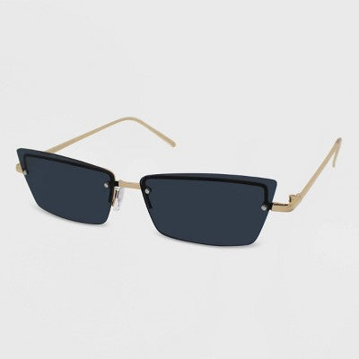 Women's Narrow Rimless Rectangle Cateye Sunglasses - Wild Fable™ Gold