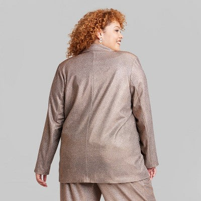  Women's Oversized Glitter Blazer - Wild Fable™ Copper