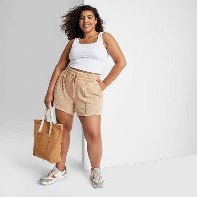  Women's High-Rise Fleece Shorts - Wild Fable™