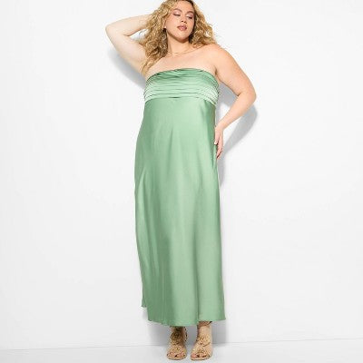  Women's Bias Cut Maxi A-Line Dress - Wild Fable™ Light Green