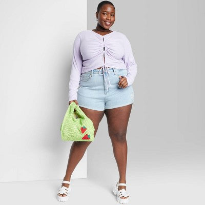  Women's Super-High Rise Rolled Cuff Jean Shorts - Wild Fable™