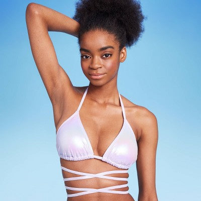  Women's Extreme Wrap Triangle Bikini Top - Wild Fable™ Light Purple Iridescent