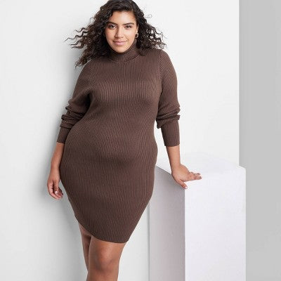  Women's Long Sleeve Bodycon Mini Sweater Dress - Wild Fable™