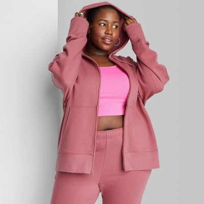  Women's Oversized Zip-Up Hoodie - Wild Fable™