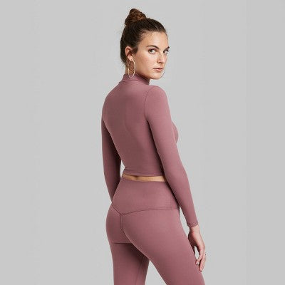  Women's Long Sleeve Mock Neck T-Shirt - Wild Fable™