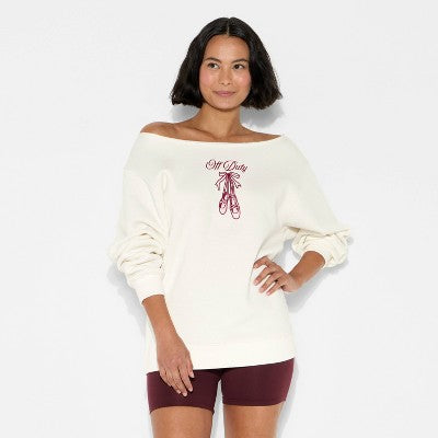  Women's Off The Shoulder Sweatshirt - Wild Fable™