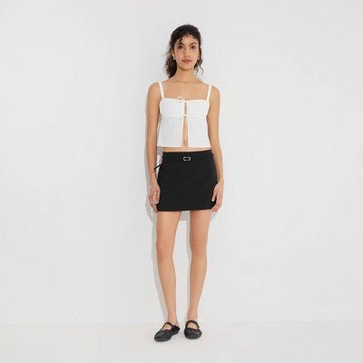  Women's Side Slit Belted Mini Skirt - Wild Fable™