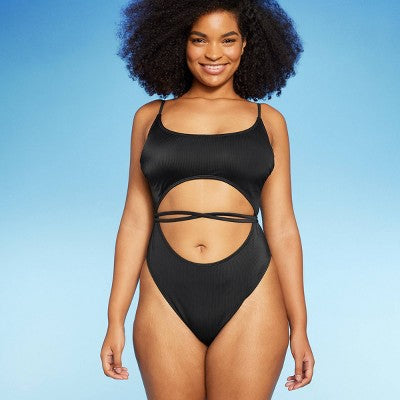  Women's Wrap Cut Out Extra Cheeky One Piece Swimsuit - Wild Fable™