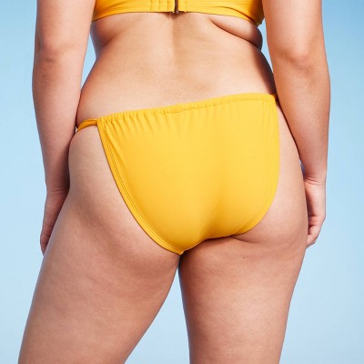  Women's Scarf Side Adjustable Coverage Bikini Bottom - Wild Fable™ Yellow