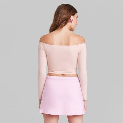  Women's Long Sleeve Off The Shoulder T-Shirt - Wild Fable™