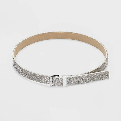  Women's Rhinestone Belt - Wild Fable™ White