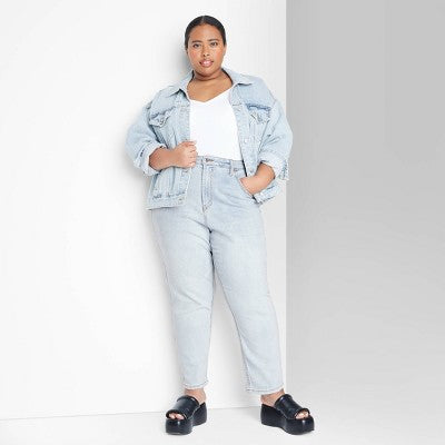  Women's Super-High Rise Tapered Jeans - Wild Fable™ Light Wash
