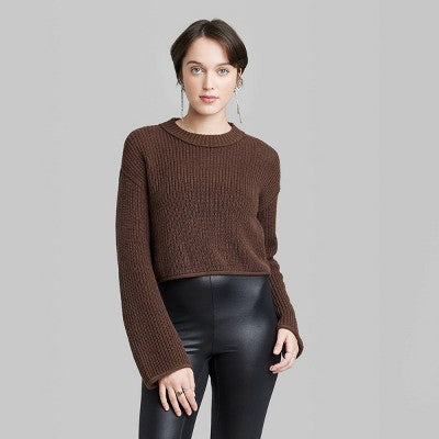  Women's Crewneck Boxy Pullover Sweater - Wild Fable™
