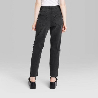 Women's Super-High Rise Tapered Jeans - Wild Fable™ Black Denim
