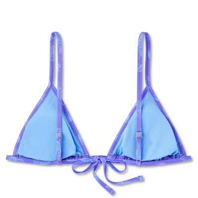  Women's Triangle Bikini Top - Wild Fable™ Purple Butterfly Print 