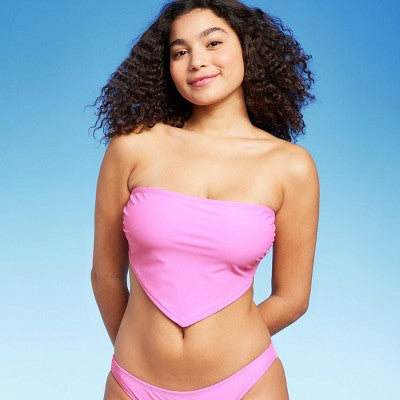  Women's Handkerchief Bandeau Bikini Top - Wild Fable™