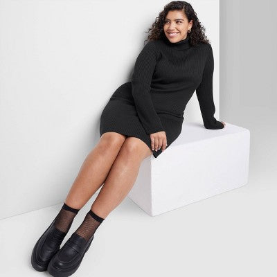  Women's Long Sleeve Bodycon Mini Sweater Dress - Wild Fable™