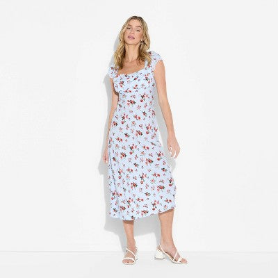  Women's Flutter Cap Sleeve Maxi A-Line Dress - Wild Fable™