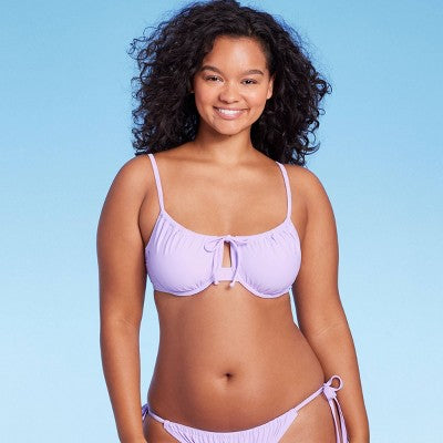  Women's Shirred Underwire Bikini Top - Wild Fable™