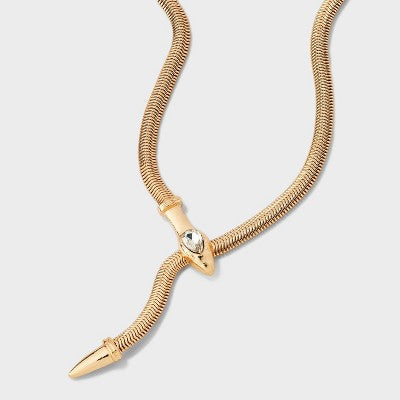  Snake Chain "Y" Necklace - Wild Fable™ Gold