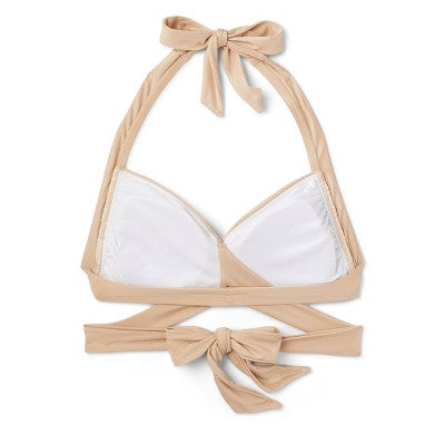  Women's Longline Wrap Front Bralette Bikini Top - Wild Fable™ Gold
