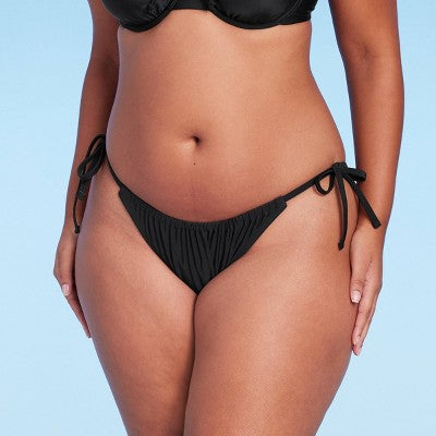  Women's Side-Tie Adjustable Coverage High Leg Bikini Bottom - Wild Fable™