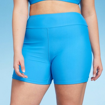  Women's Bike Shorts Bikini Bottom - Wild Fable™ Blue