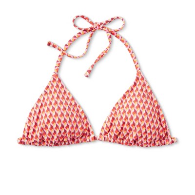  Women's Ribbed Triangle Bikini Top - Wild Fable™ Geo Print