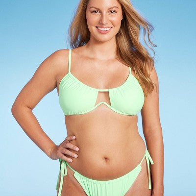  Women's Tunneled Underwire Bikini Top - Wild Fable™ Light Green