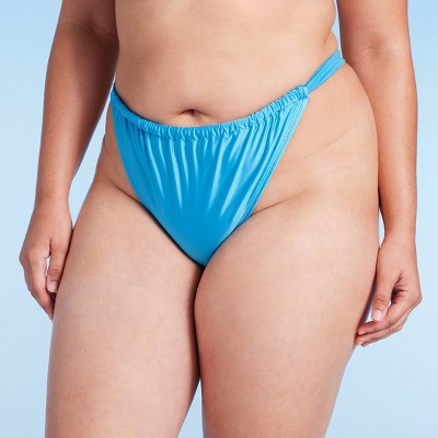  Women's Wide Strap Adjustable High Leg Bikini Bottom - Wild Fable™
