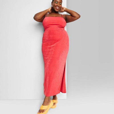  Women's Lace-Up Back Maxi Bodycon Dress - Wild Fable™