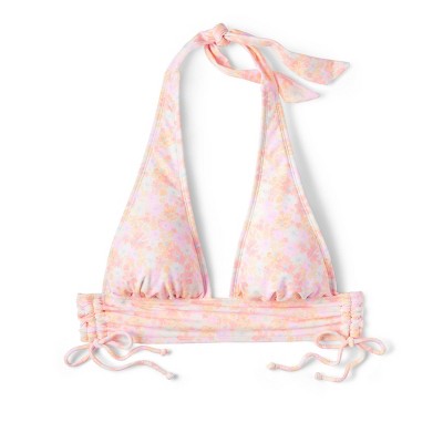  Women's Cinch Side Longline Halter Bikini Top - Wild Fable™ Multi Floral Print