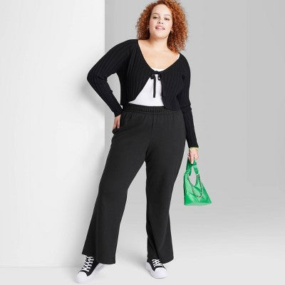  Women's High-Rise Wide Leg French Terry Sweatpants - Wild Fable™