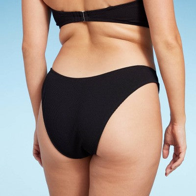  Women's Pucker Textured Extra Cheeky Extra High Leg Bikini Bottom - Wild Fable™