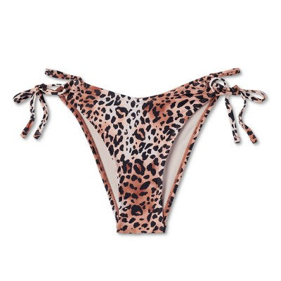  Women's Cut Out Strappy Side-Tie Extra High Leg Extra Cheeky Bikini Bottom - Wild Fable™ Multi Animal Print
