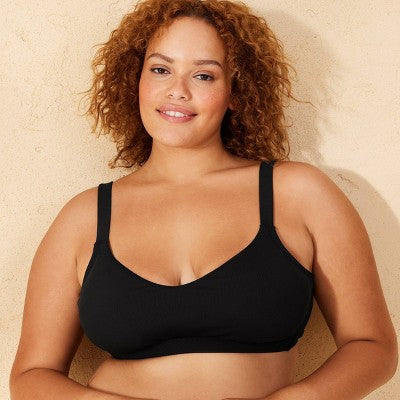  Women's Ribbed Textured Bralette Bikini Top - Wild Fable™