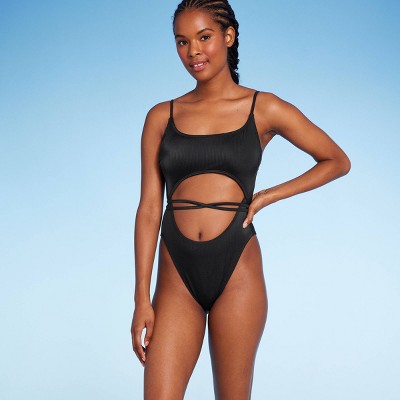 Women's Wrap Cut Out Extra Cheeky One Piece Swimsuit - Wild Fable™