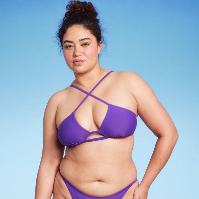  Women's Cut Out Cross Front Bralette Bikini Top - Wild Fable™
