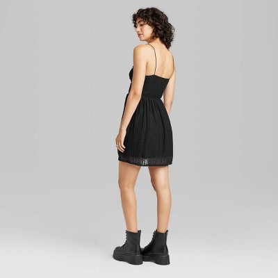  Women's Sleeveless Lace Fit & Flare Mini Skater Dress - Wild Fable™
